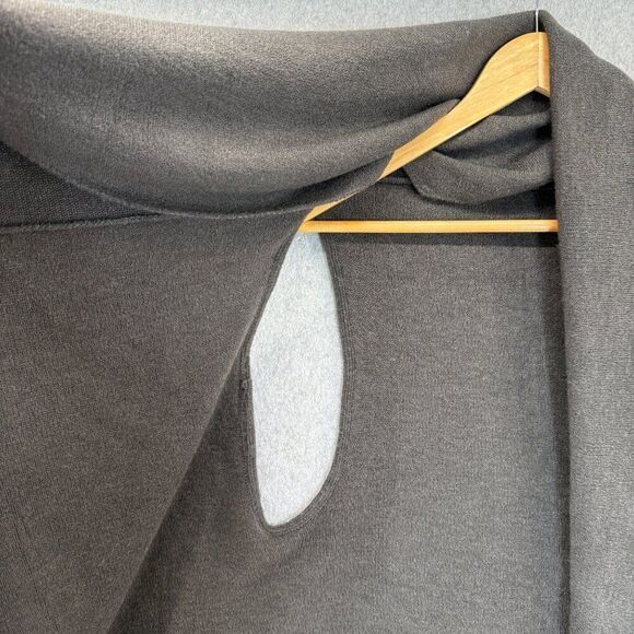 Anthropologie MOTH One‎ Size Charcoal Gray Drape Neck Sleeveless Vest Sweater - Picture 3 of 12